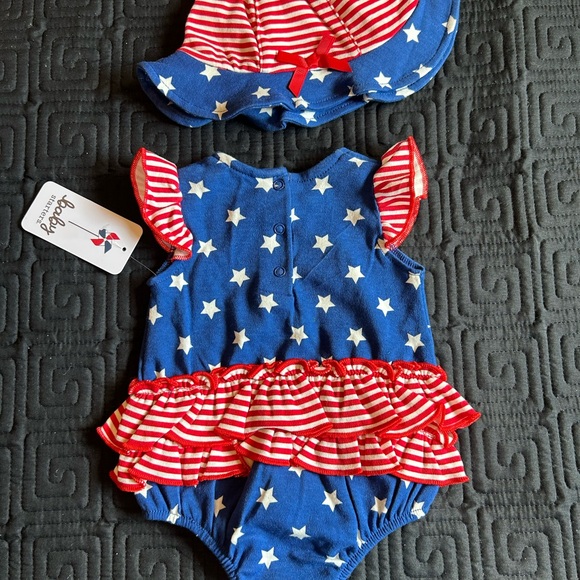 Baby Starters Blue Romper with Star and Stripe Design - Picture 2 of 2